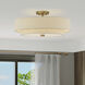 Bellingham 5 Light 22 inch Antique Gold Leaf Semi Flush Mount Ceiling Light, Extra Large