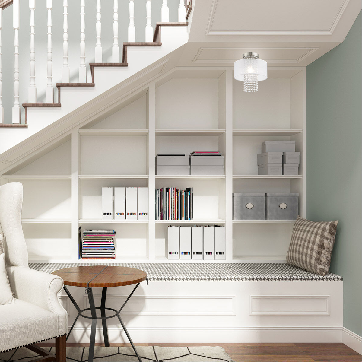 Bella Vista 1 Light 11 inch Brushed Nickel Semi-Flush Mount Ceiling Light