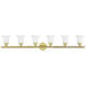 Rivera 6 Light 48 inch Polished Brass Vanity Sconce Wall Light