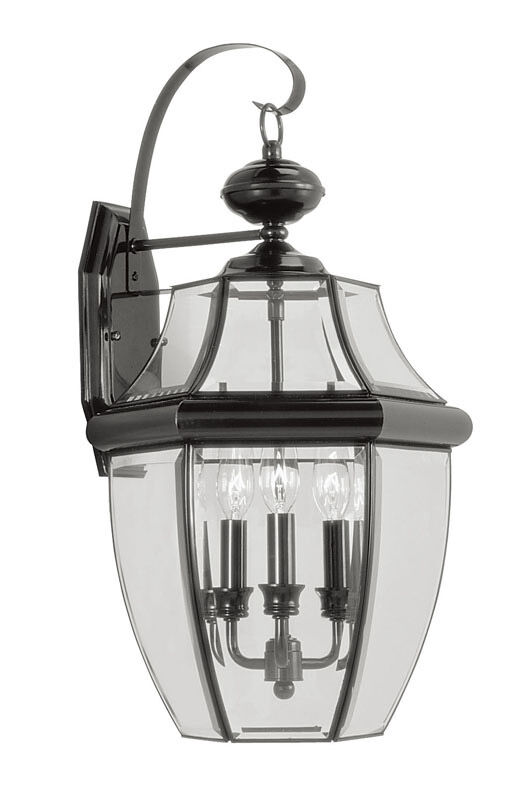 Monterey 3 Light 23 inch Black Outdoor Wall Lantern