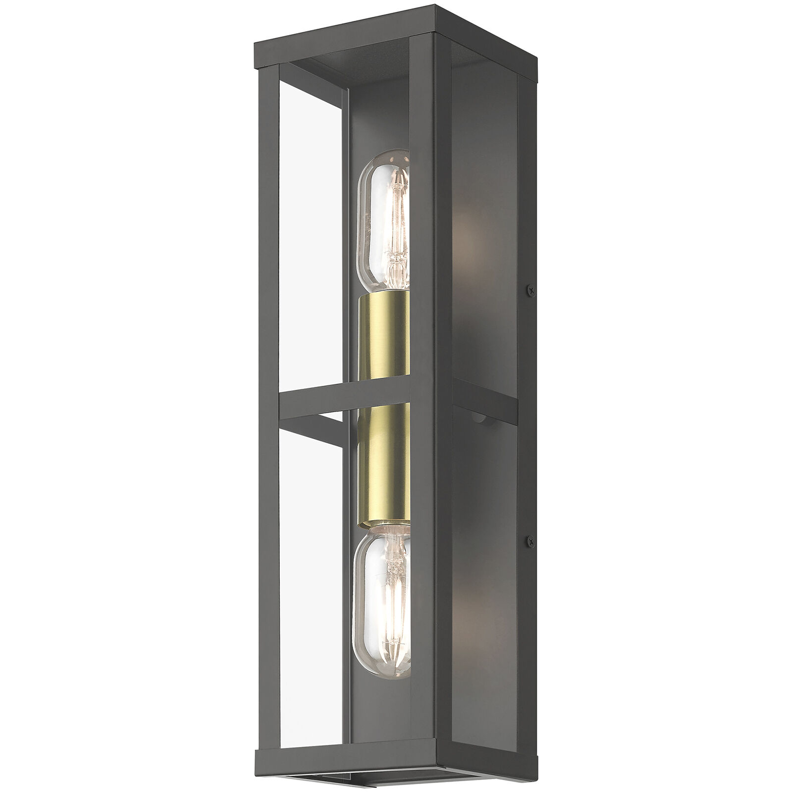 Gaffney 2 Light 16 inch Bronze with Antique Gold Finish Accents Outdoor ADA Wall Lantern