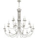 Estate 21 Light 42 inch Brushed Nickel Chandelier Ceiling Light