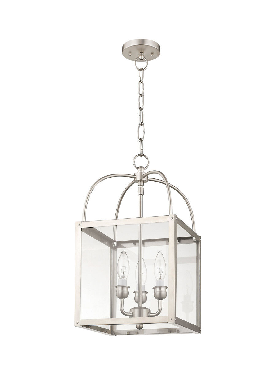 Milford 3 Light 10 inch Brushed Nickel Convertible Mini Pendant/Ceiling Mount Ceiling Light