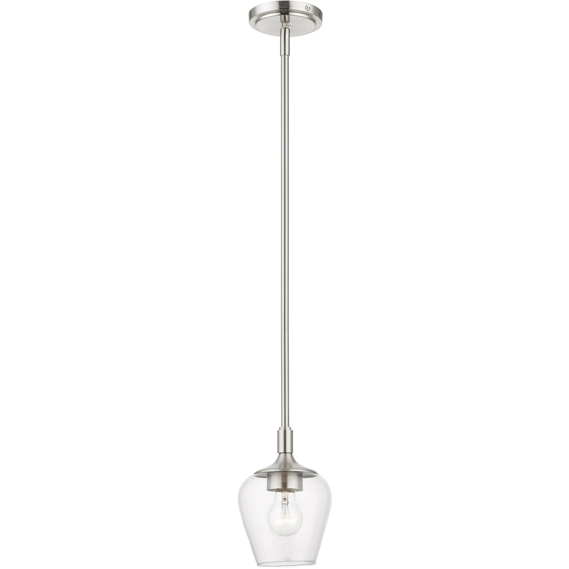 Willow 1 Light 6 inch Brushed Nickel Single Pendant Ceiling Light, Single