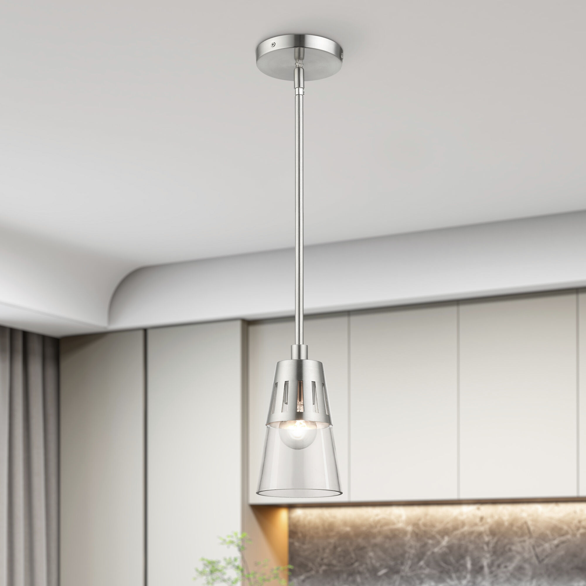 Bennington 1 Light 5.13 inch Brushed Nickel Mini Pendant Ceiling Light