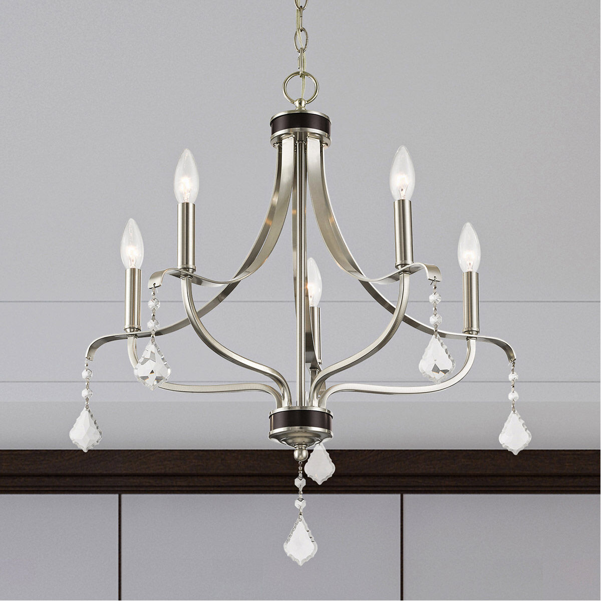 Laurel 5 Light 24 inch Brushed Nickel Chandelier Ceiling Light