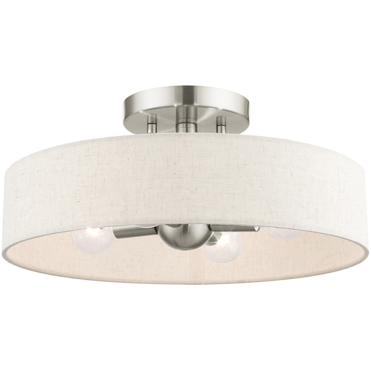 Venlo 4 Light 14 inch Brushed Nickel Semi Flush Ceiling Light