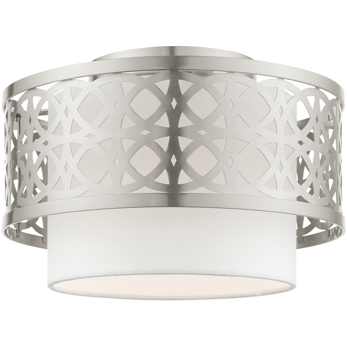Calinda 1 Light 12 inch Brushed Nickel Semi Flush Ceiling Light