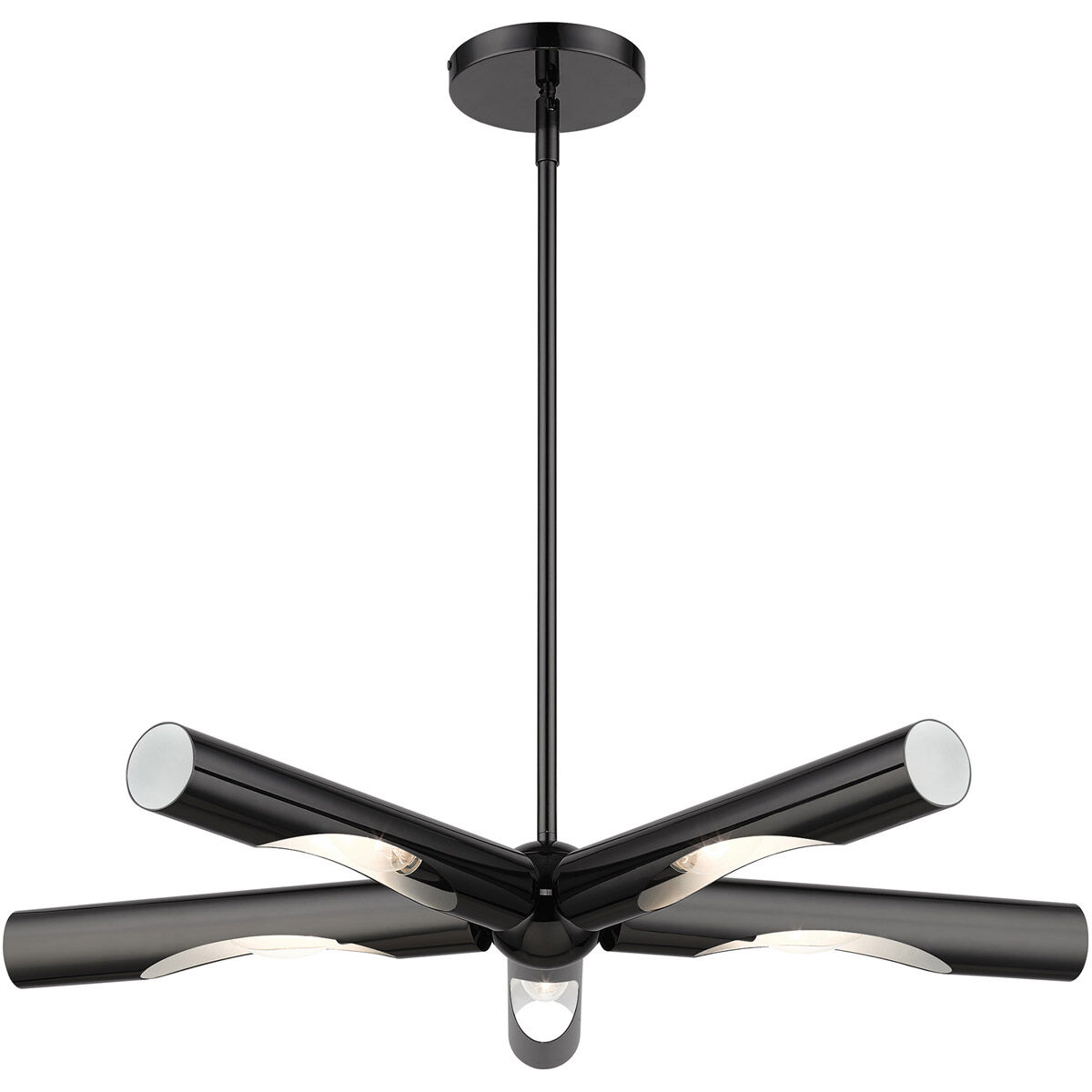 Acra 5 Light 28 inch Black Chrome Chandelier Ceiling Light