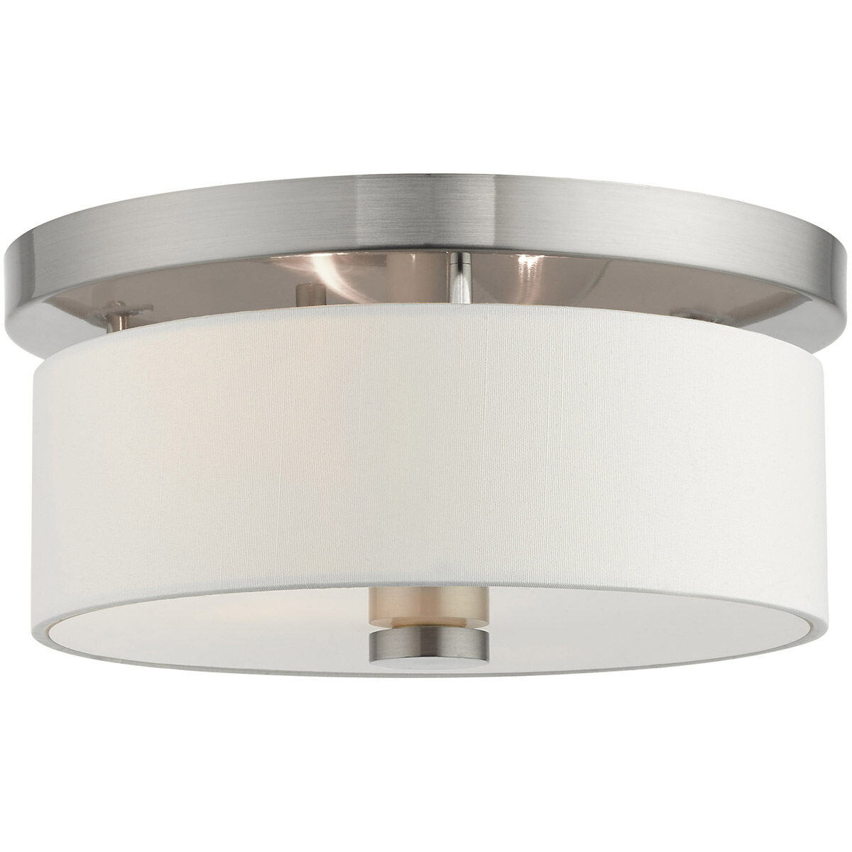Meridian 2 Light 11 inch Brushed Nickel Flush Mount Ceiling Light