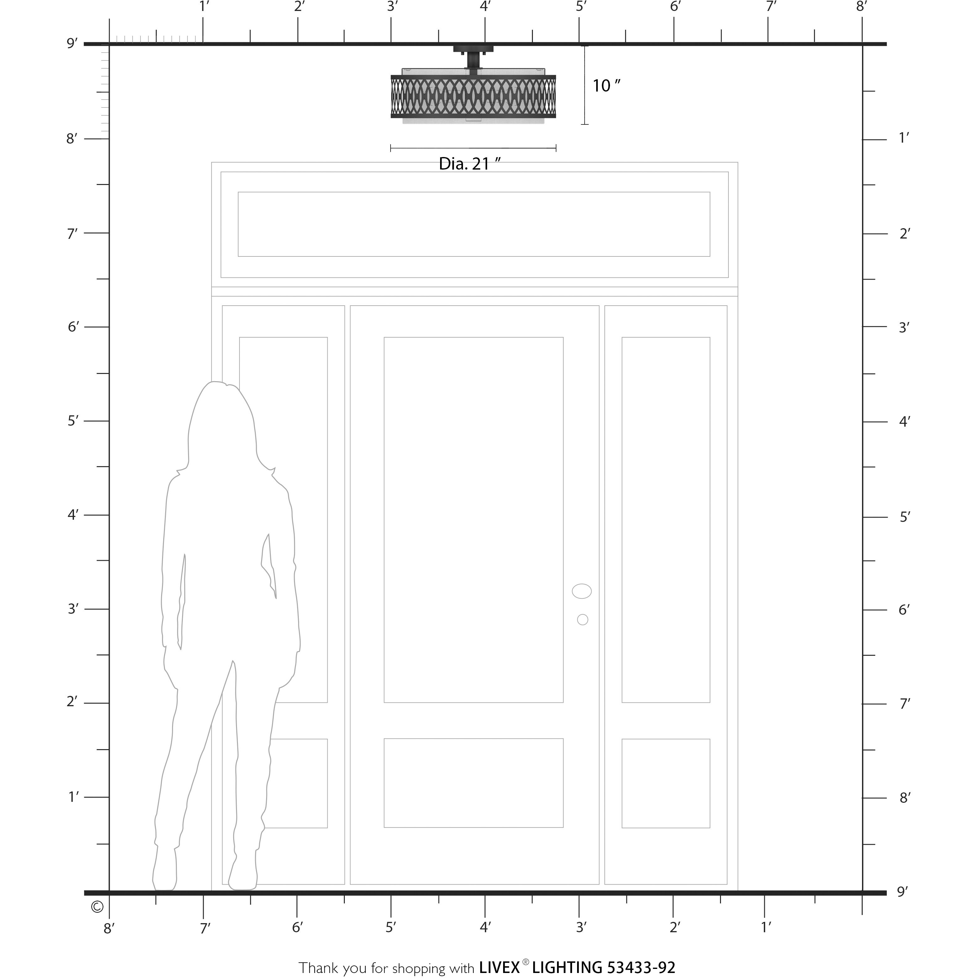 Vistaview 4 Light 21 inch English Bronze Semi-Flush Ceiling Light