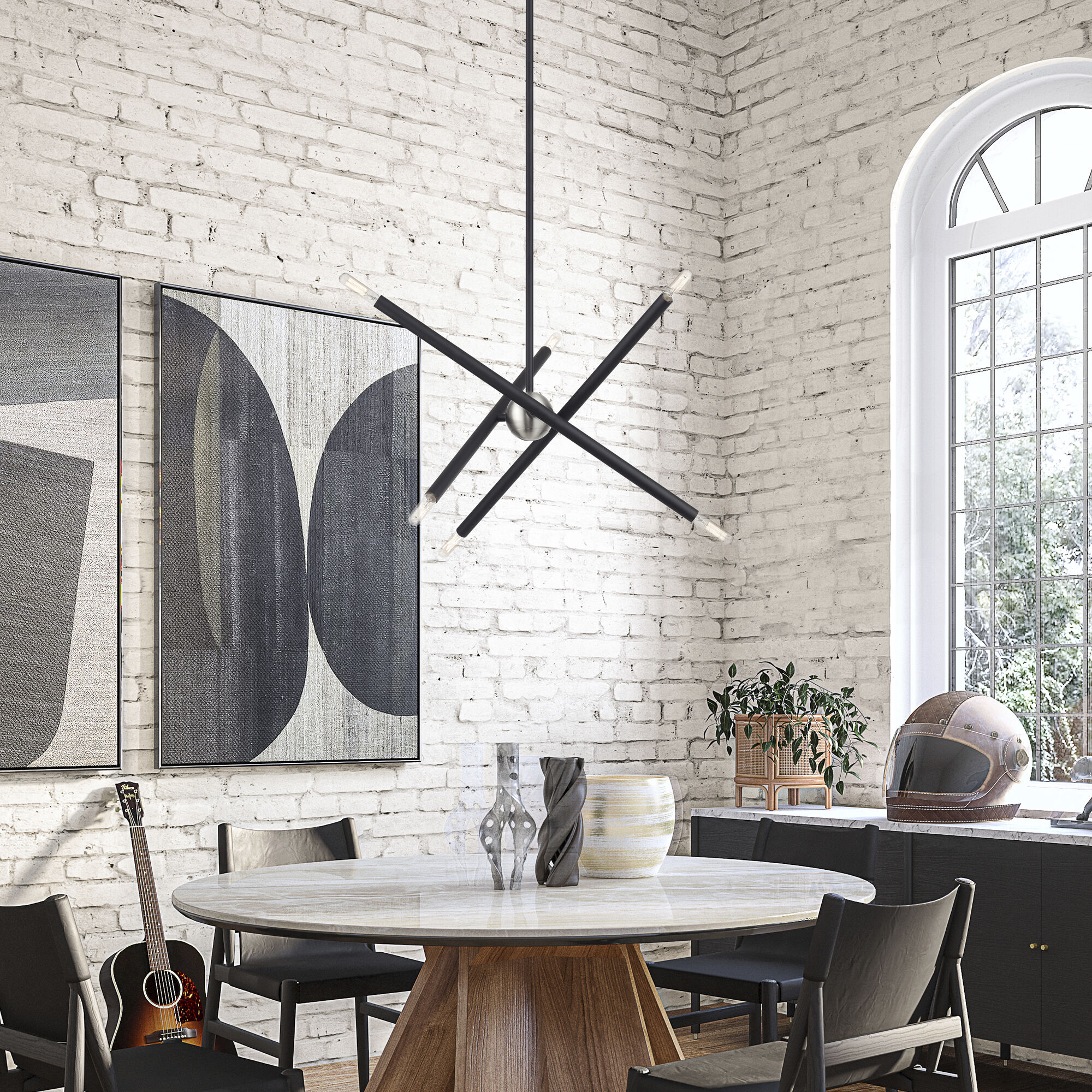 Soho 6 Light 20 inch Black Chandelier Ceiling Light