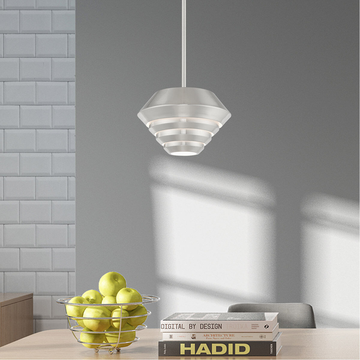Amsterdam 1 Light 10 inch Brushed Nickel Mini Pendant Ceiling Light