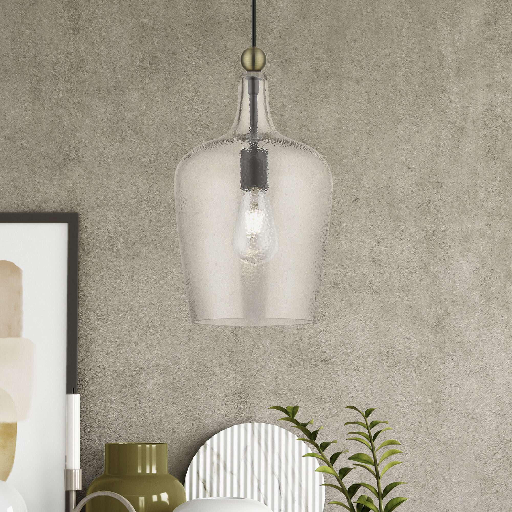 Avery 1 Light 9 inch Bronze with Antique Brass Accent Single Pendant Ceiling Light, Single