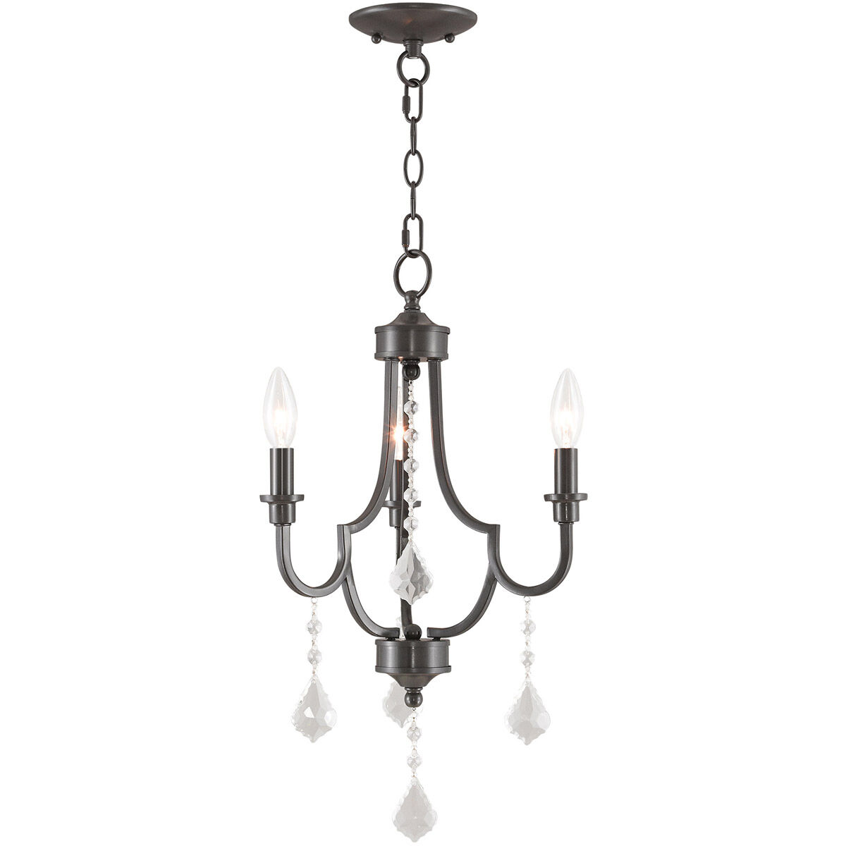 Glendale 3 Light 14 inch English Bronze Mini Chandelier Ceiling Light