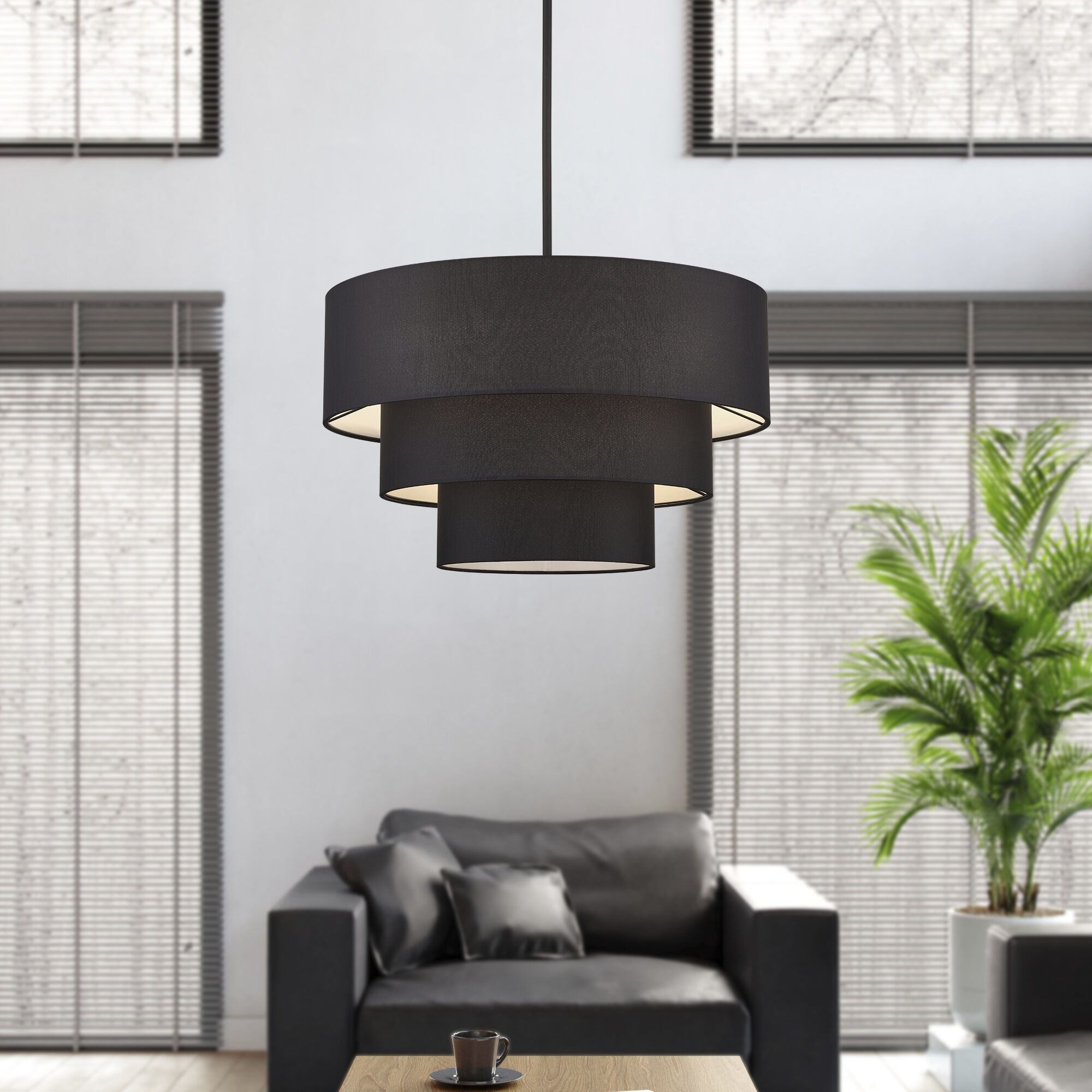 Bainbridge 5 Light 28 inch Black Pendant Chandelier Ceiling Light, Medium