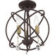 Aria 3 Light 13 inch Bronze Convertible Chandelier / Semi Flush Ceiling Light