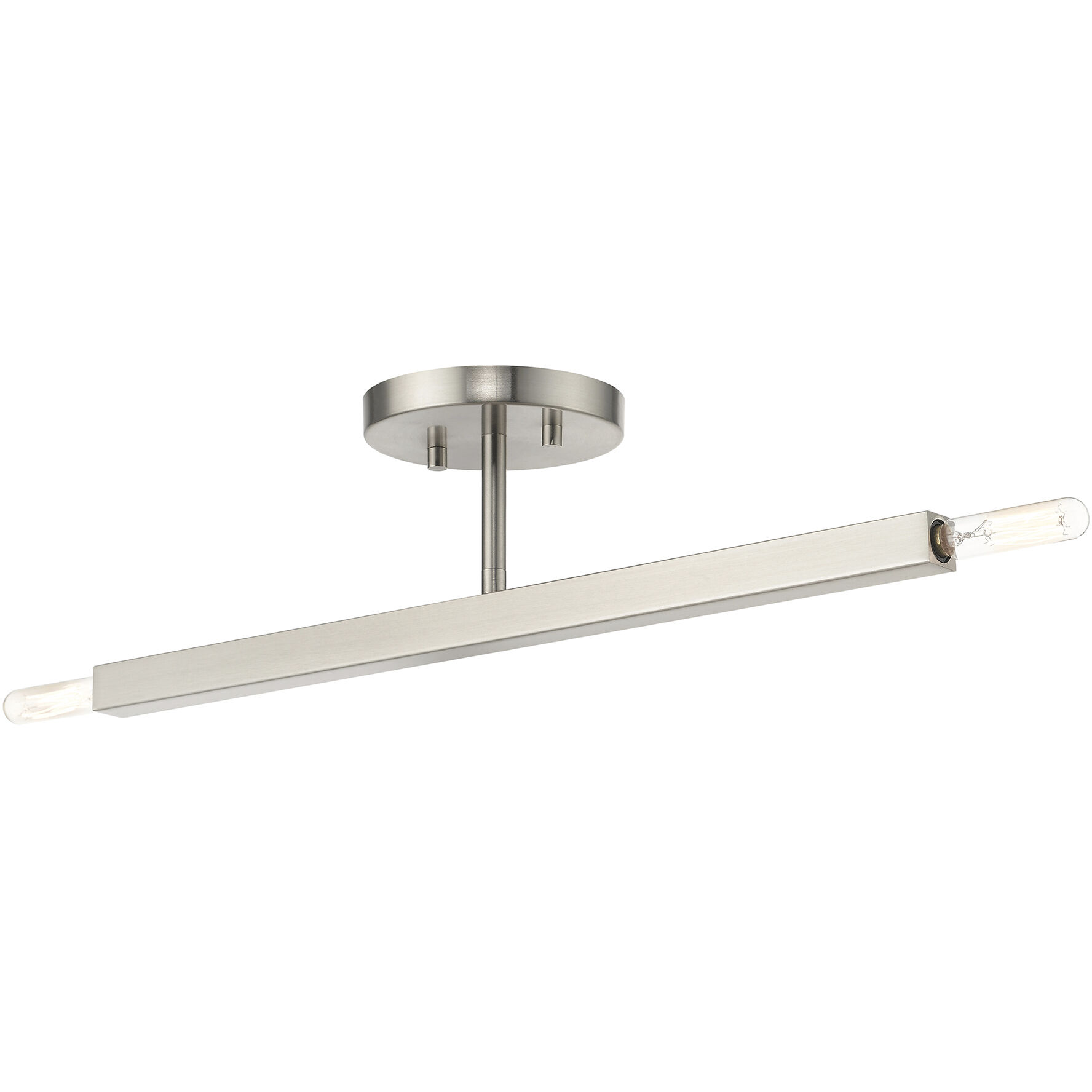Monaco 2 Light 5.13 inch Brushed Nickel Semi-Flush Ceiling Light