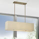 Summit 4 Light 36 inch Antique Gold Leaf Linear Chandelier Ceiling Light, Large