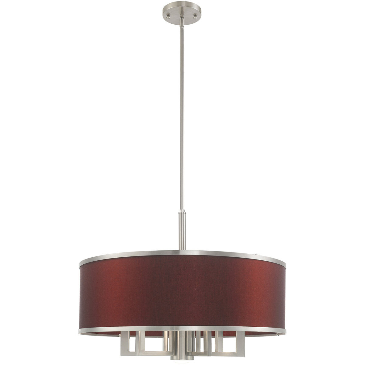 Park Ridge 7 Light 24 inch Brushed Nickel Pendant Chandelier Ceiling Light