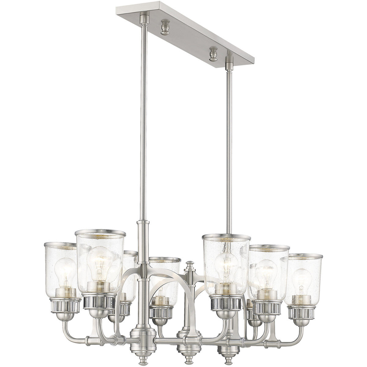 Lawrenceville 8 Light 40 inch Brushed Nickel Linear Chandelier Ceiling Light