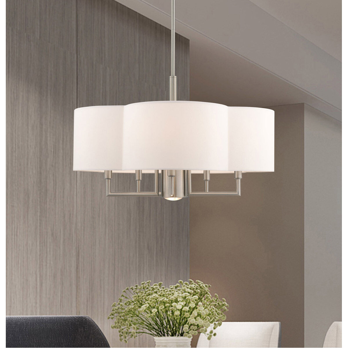 Chelsea 6 Light 24 inch Brushed Nickel Pendant Chandelier Ceiling Light