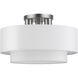 Manorwood 3 Light 15 inch Brushed Nickel Semi-Flush Ceiling Light