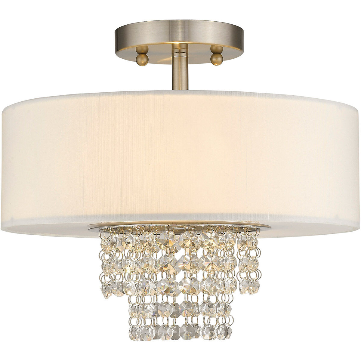 Carlisle 2 Light 13 inch Brushed Nickel Semi-Flush Mount Ceiling Light