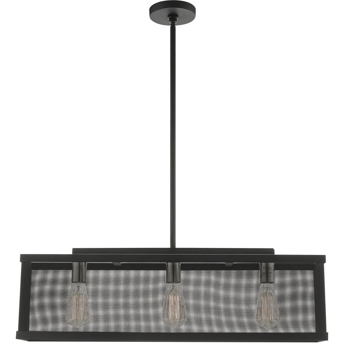 Industro 3 Light 7 inch Black with Brushed Nickel Accents Chandelier Ceiling Light