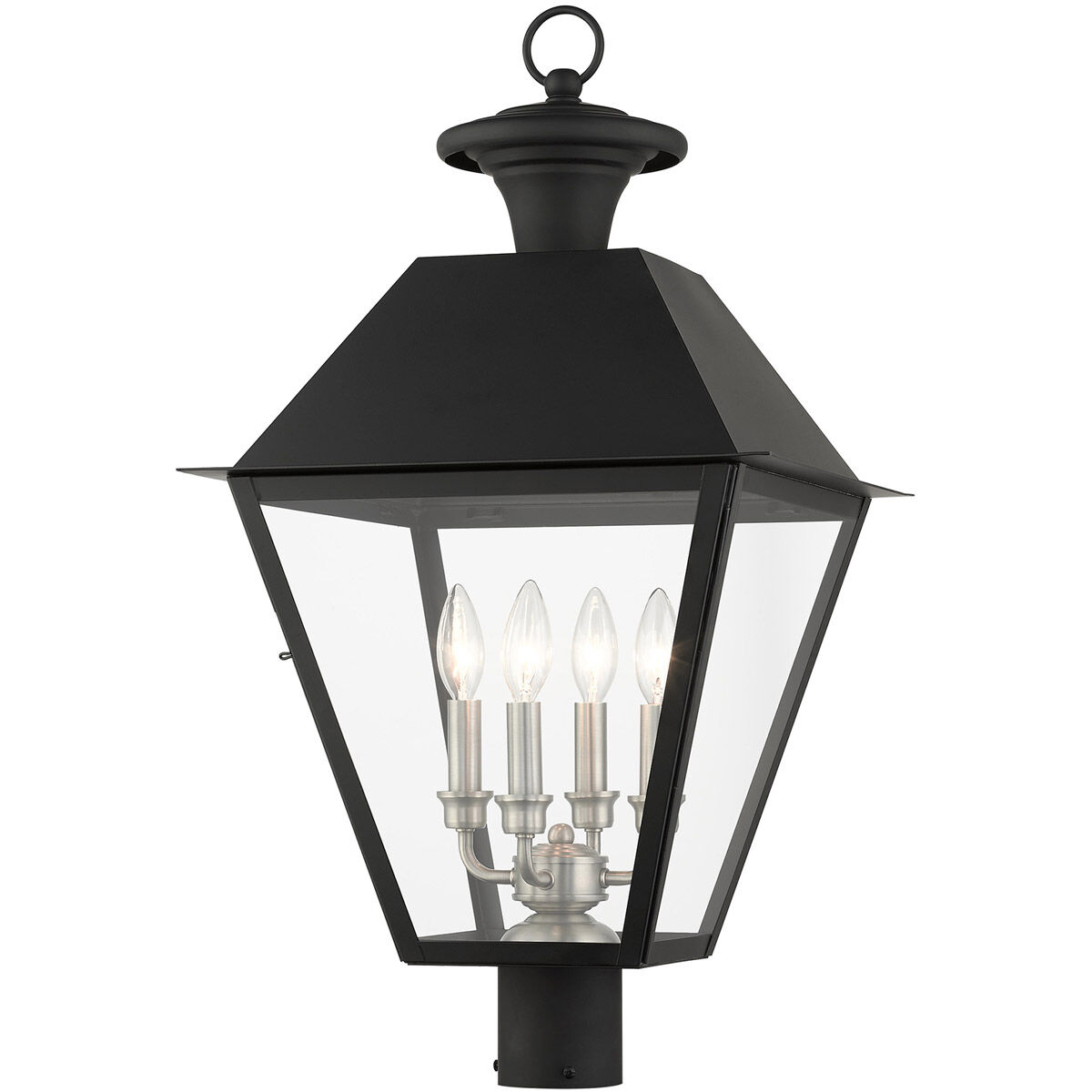 Mansfield 4 Light 28 inch Black Outdoor Post Top Lantern