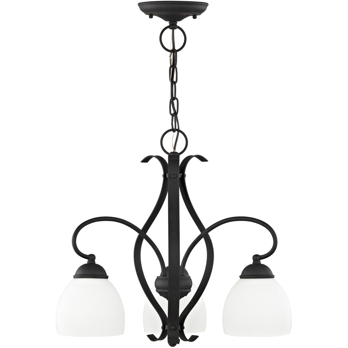 Brookside 3 Light 20 inch Black Convertible Chain Hang/Ceiling Mount Ceiling Light