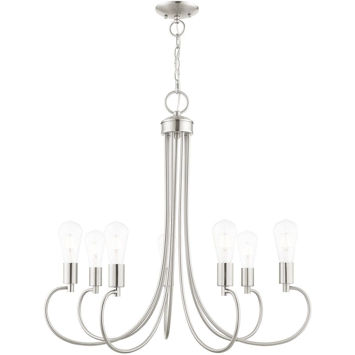 Bari 7 Light 30 inch Brushed Nickel Chandelier Ceiling Light