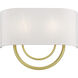 Stratton 2 Light 15 inch Soft Gold ADA Wall Sconce Wall Light