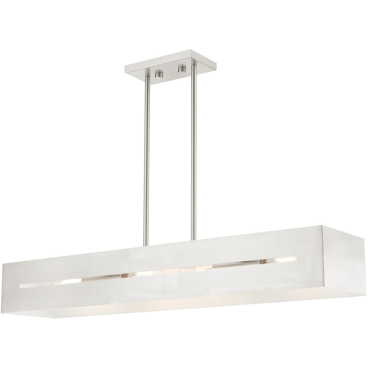 Soma 4 Light 36 inch Brushed Nickel Linear Chandelier Ceiling Light