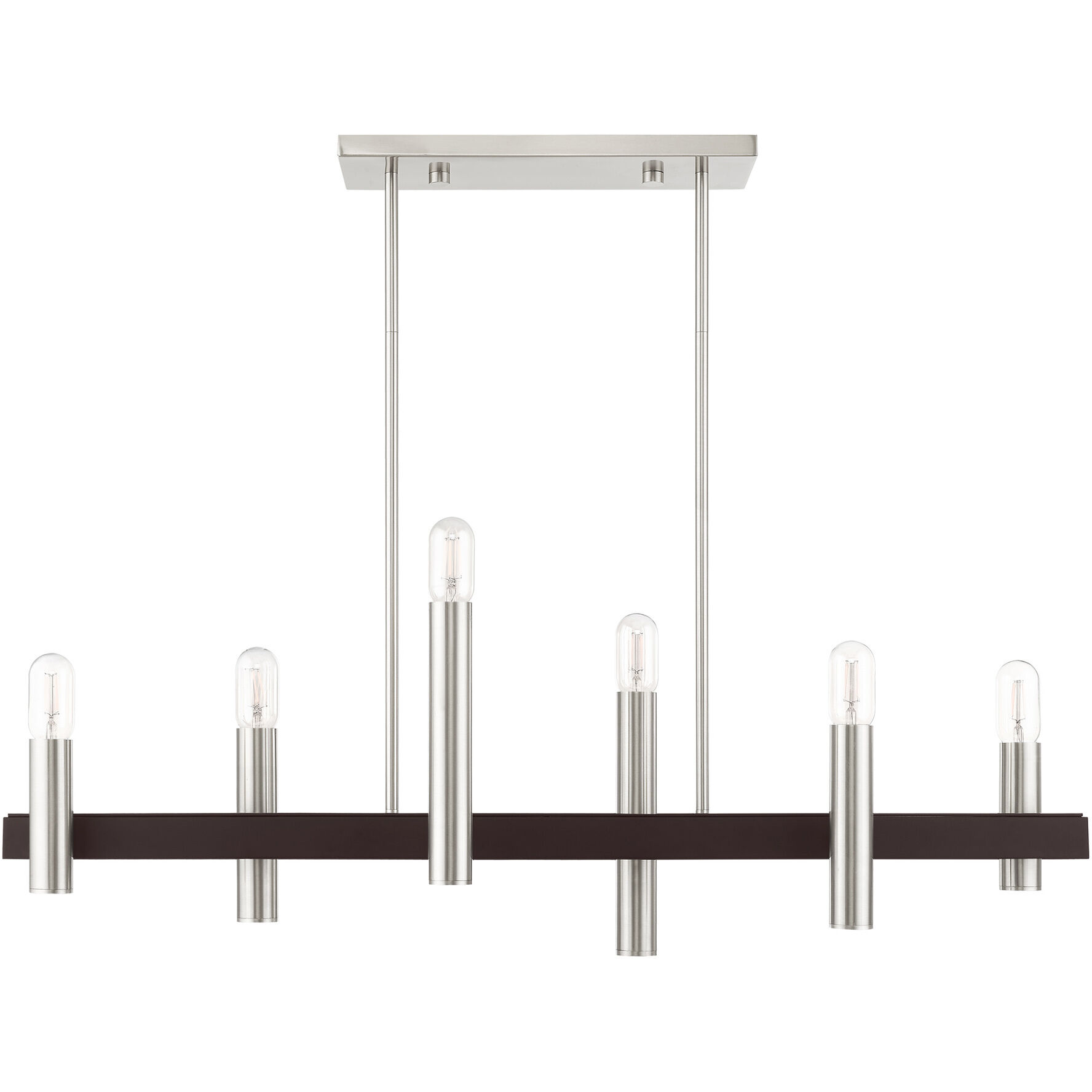 Helsinki 6 Light 8.25 inch Brushed Nickel with Bronze Accents Chandelier Ceiling Light