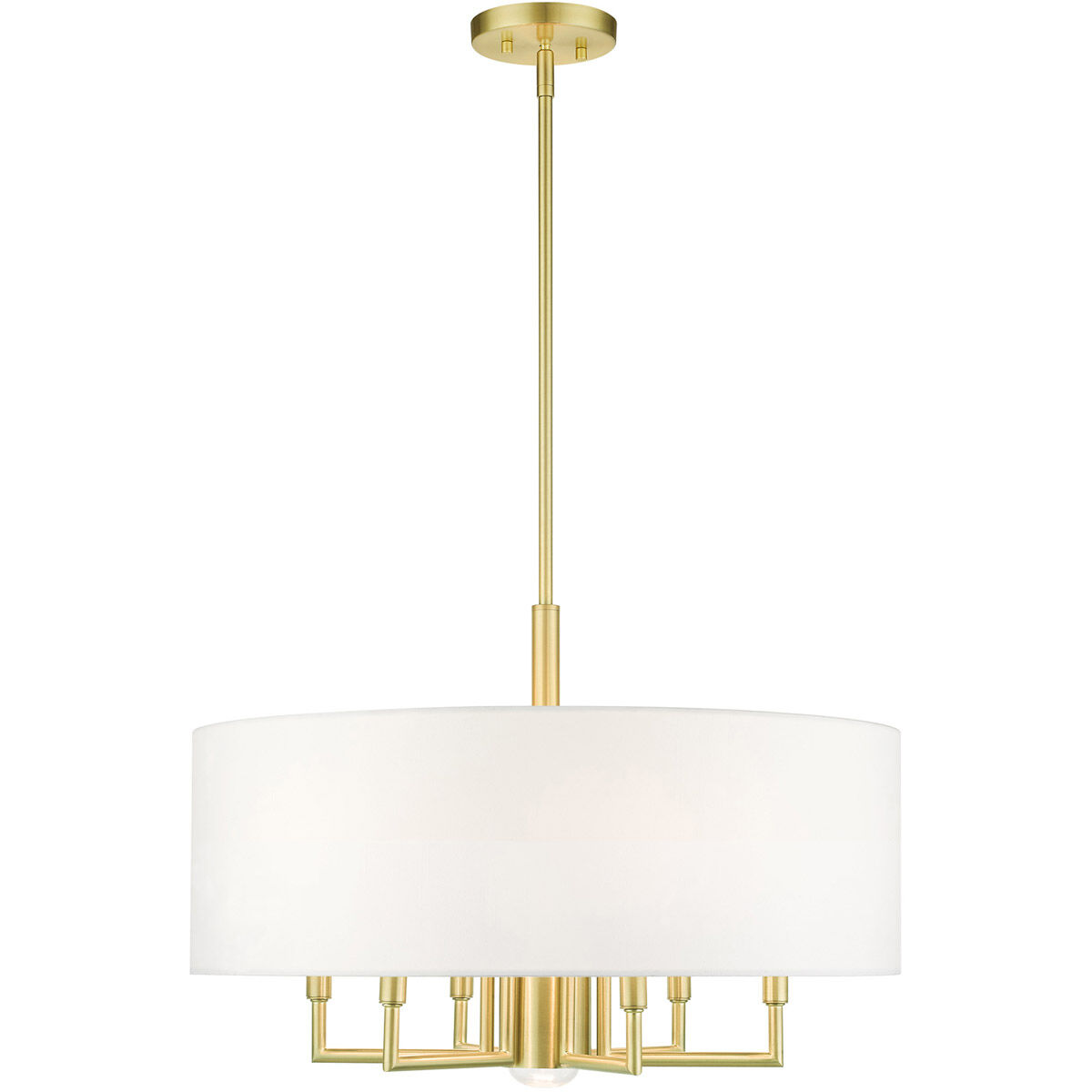 Meridian 7 Light 24 inch Satin Brass Pendant Chandelier Ceiling Light