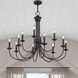 Estate 12 Light 36 inch Bronze Large 2-Tier Chandelier Ceiling Light