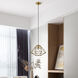 Geometric 1 Light 14 inch Antique Brass Mini Pendant Ceiling Light