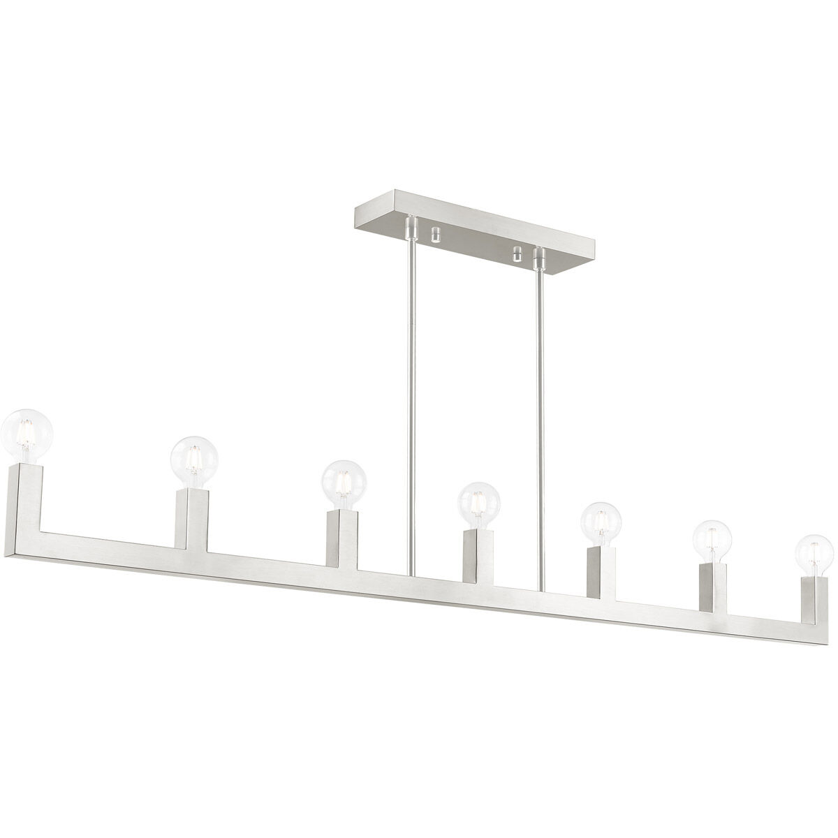 Solna 7 Light 70 inch Brushed Nickel Linear Chandelier Ceiling Light