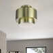 Zolana 2 Light 12 inch Antique Brass Medium Semi-Flush Ceiling Light, Medium