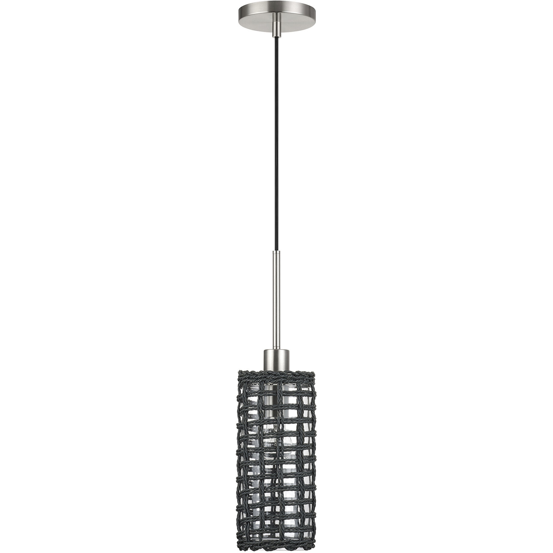 Twinewell 1 Light 5.13 inch Brushed Nickel Mini Pendant Ceiling Light