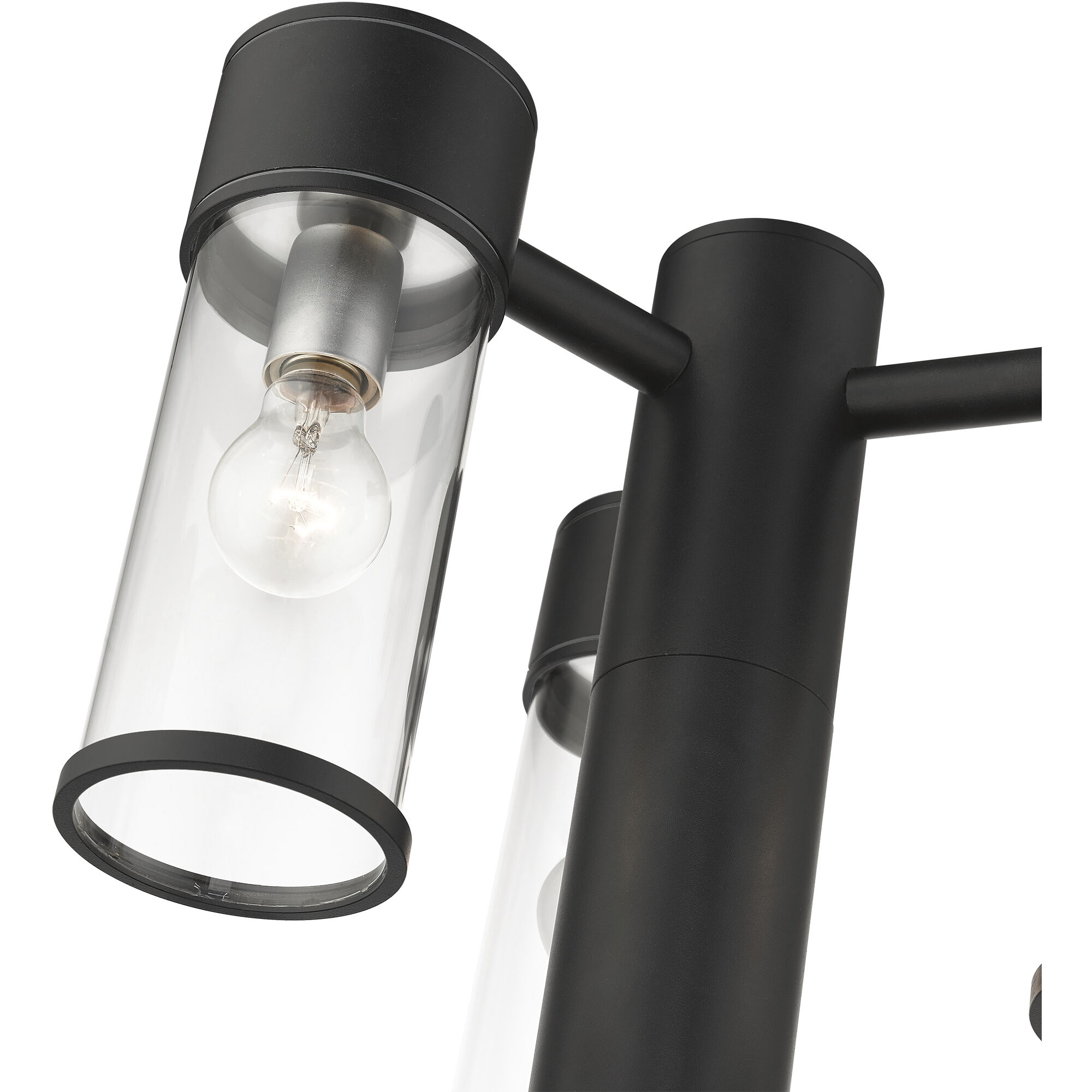 Atlantic 3 Light 18 inch Textured Black with Antique Silver Finish Accents Outdoor Extra Large Post Top Lantern