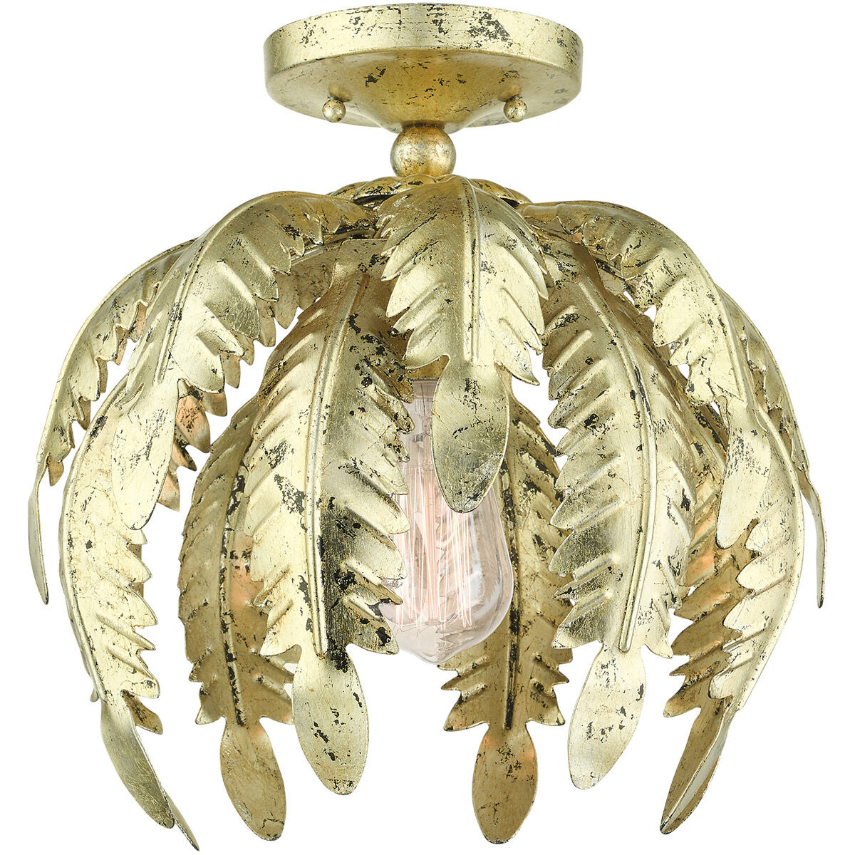 Acanthus 1 Light 12.63 inch Winter Gold Semi Flush Ceiling Light