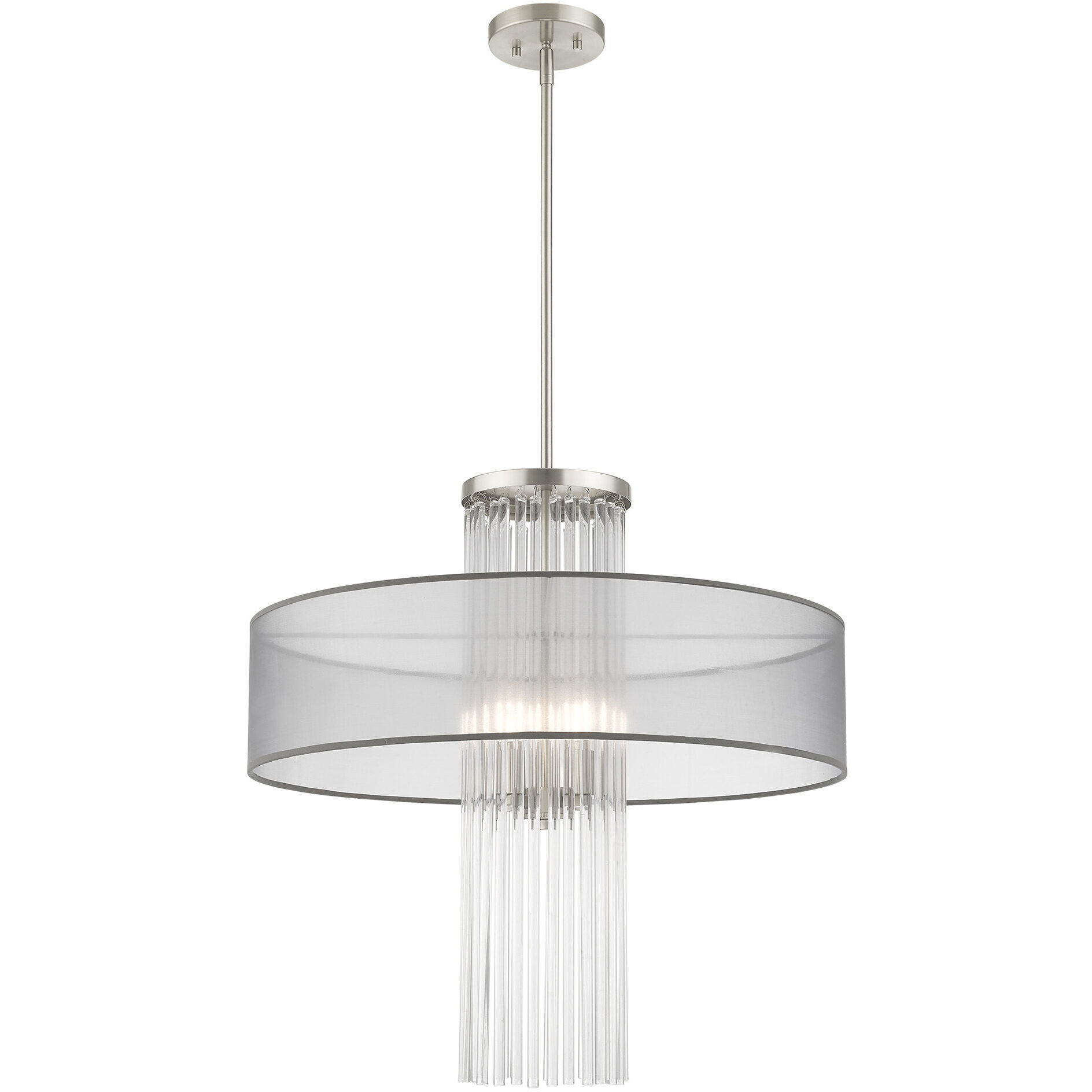 Alexis 4 Light 24 inch Brushed Nickel Pendant Chandelier Ceiling Light