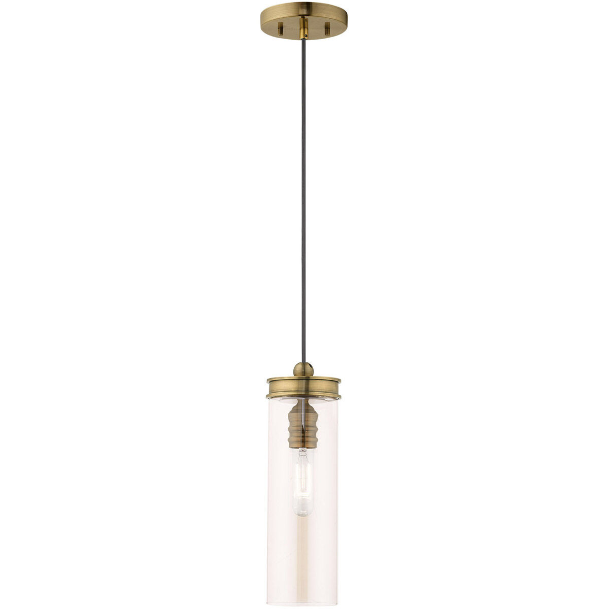 Art Glass 1 Light 5.13 inch Antique Brass Mini Pendant Ceiling Light