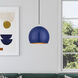 Piedmont 1 Light 10 inch Shiny Cobalt Blue with Polished Chrome Accents Pendant Ceiling Light