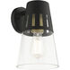 Covington 1 Light 7 inch Black with Soft Gold Finish Accents Outdoor Medium Wall Lantern Wall Light, Medium