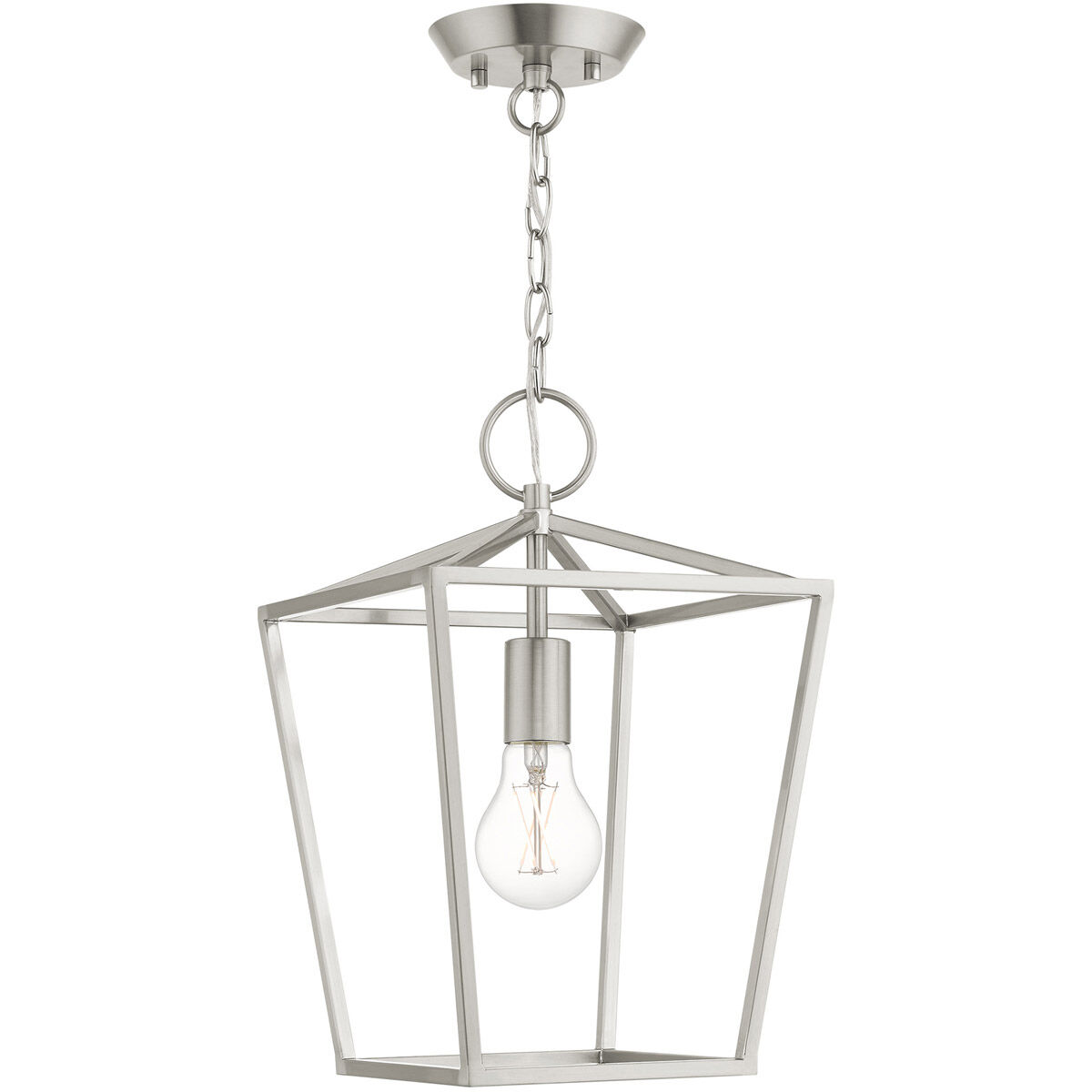 Devone 1 Light 10 inch Brushed Nickel Convertible Semi Flush/Lantern Ceiling Light