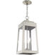 Oslo 3 Light 8 inch Brushed Nickel Outdoor Pendant Lantern