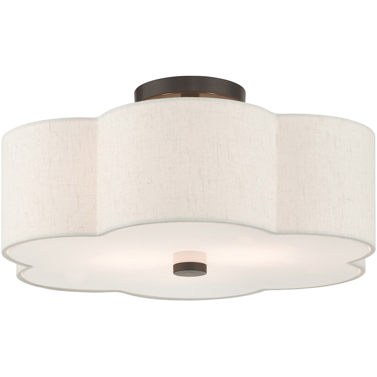 Solstice 3 Light 18 inch English Bronze Semi Flush Ceiling Light